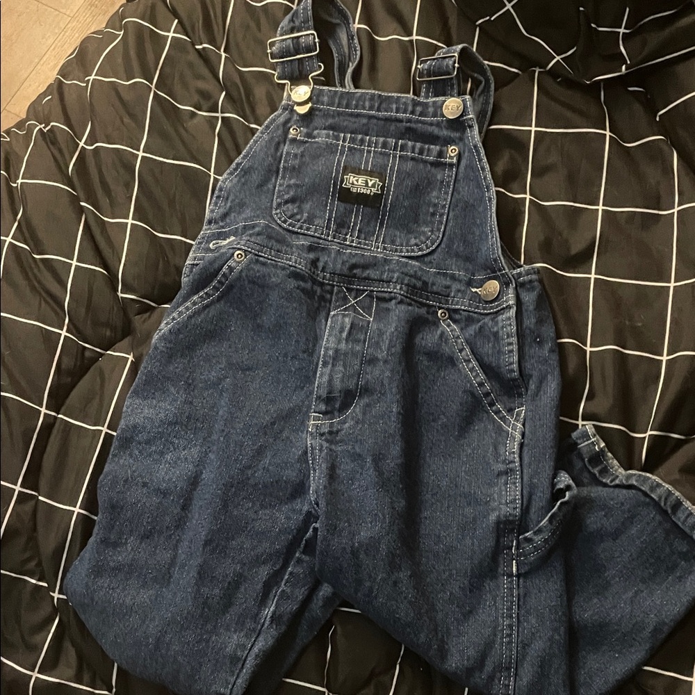 Kids Dark Blue Denim Overalls